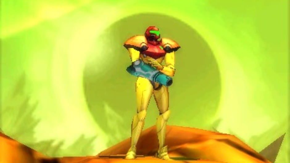 Samus begins her journey with a basic Power Suit and arm cannon.