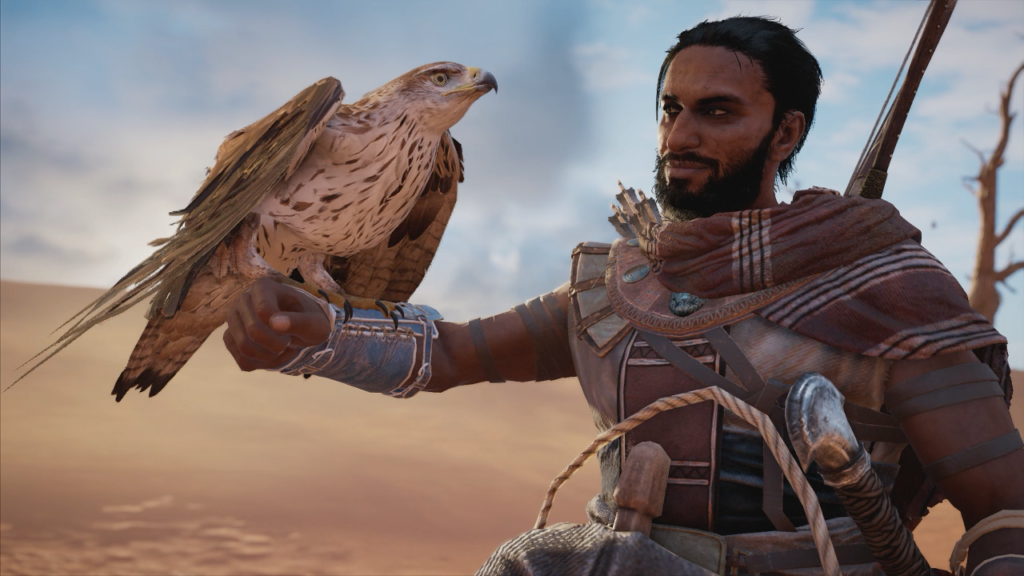 Bayek with his eagle companion, Senu.