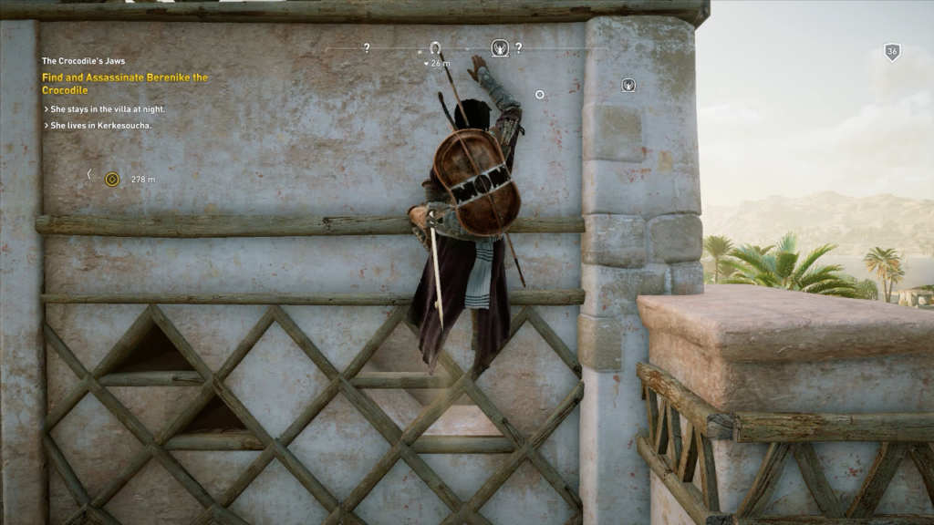 Bayek still needs handholds to climb, but now almost everything is a handhold.